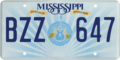 MS license plate BZZ647