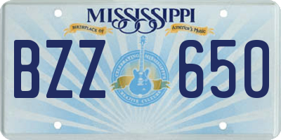 MS license plate BZZ650
