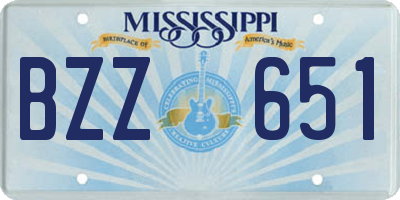 MS license plate BZZ651
