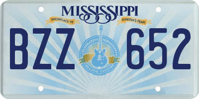 MS license plate BZZ652