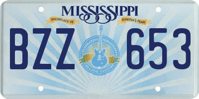 MS license plate BZZ653