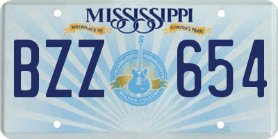 MS license plate BZZ654