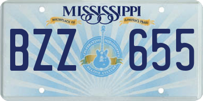 MS license plate BZZ655