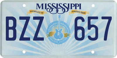MS license plate BZZ657