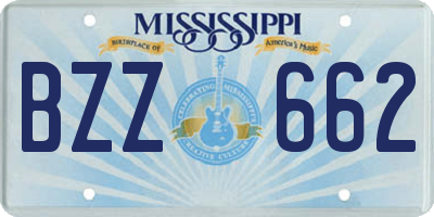MS license plate BZZ662