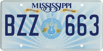MS license plate BZZ663