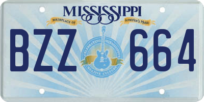 MS license plate BZZ664
