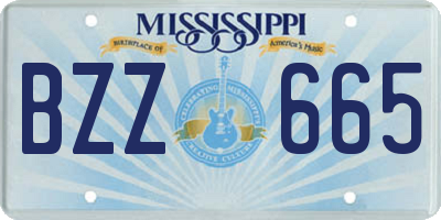 MS license plate BZZ665