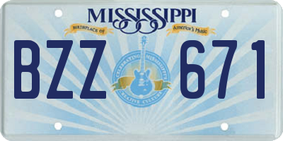 MS license plate BZZ671