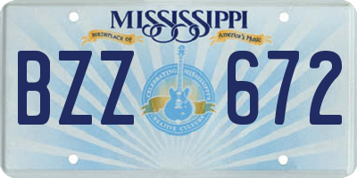 MS license plate BZZ672