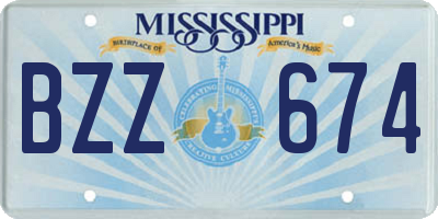 MS license plate BZZ674