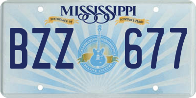 MS license plate BZZ677