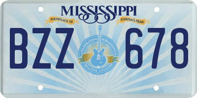 MS license plate BZZ678