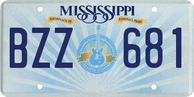 MS license plate BZZ681