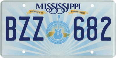 MS license plate BZZ682