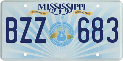 MS license plate BZZ683