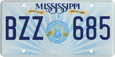 MS license plate BZZ685