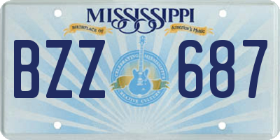 MS license plate BZZ687