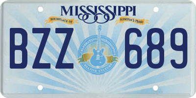 MS license plate BZZ689