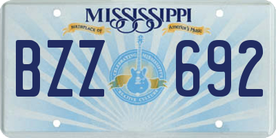 MS license plate BZZ692