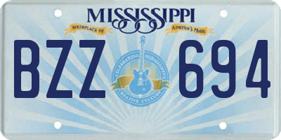 MS license plate BZZ694