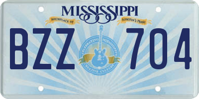 MS license plate BZZ704