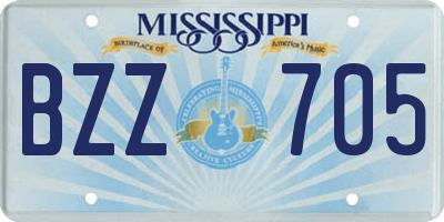 MS license plate BZZ705