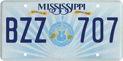 MS license plate BZZ707