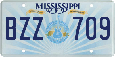 MS license plate BZZ709