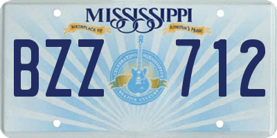 MS license plate BZZ712
