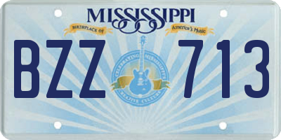 MS license plate BZZ713