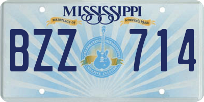 MS license plate BZZ714