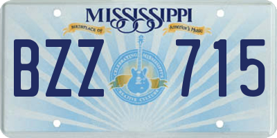 MS license plate BZZ715
