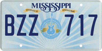 MS license plate BZZ717