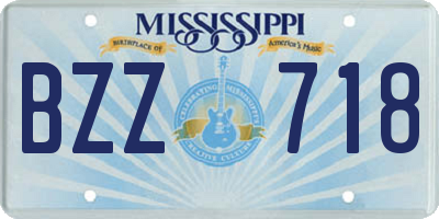 MS license plate BZZ718