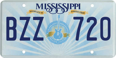 MS license plate BZZ720