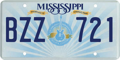 MS license plate BZZ721