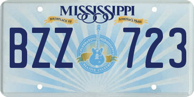 MS license plate BZZ723