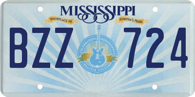 MS license plate BZZ724