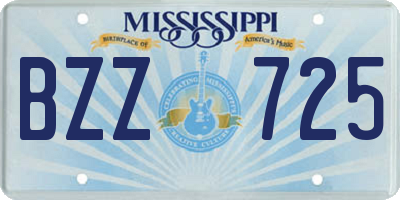 MS license plate BZZ725
