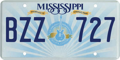 MS license plate BZZ727
