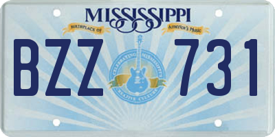 MS license plate BZZ731