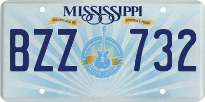 MS license plate BZZ732