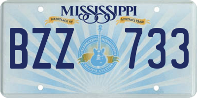 MS license plate BZZ733