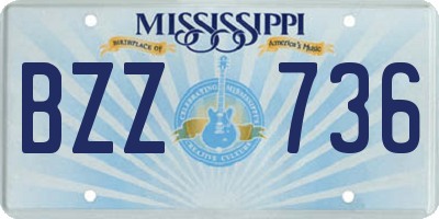 MS license plate BZZ736