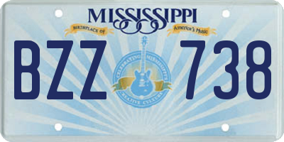 MS license plate BZZ738