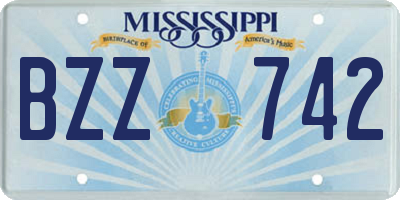 MS license plate BZZ742