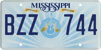 MS license plate BZZ744