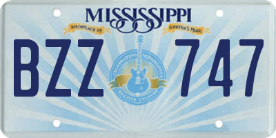MS license plate BZZ747