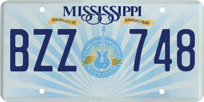 MS license plate BZZ748